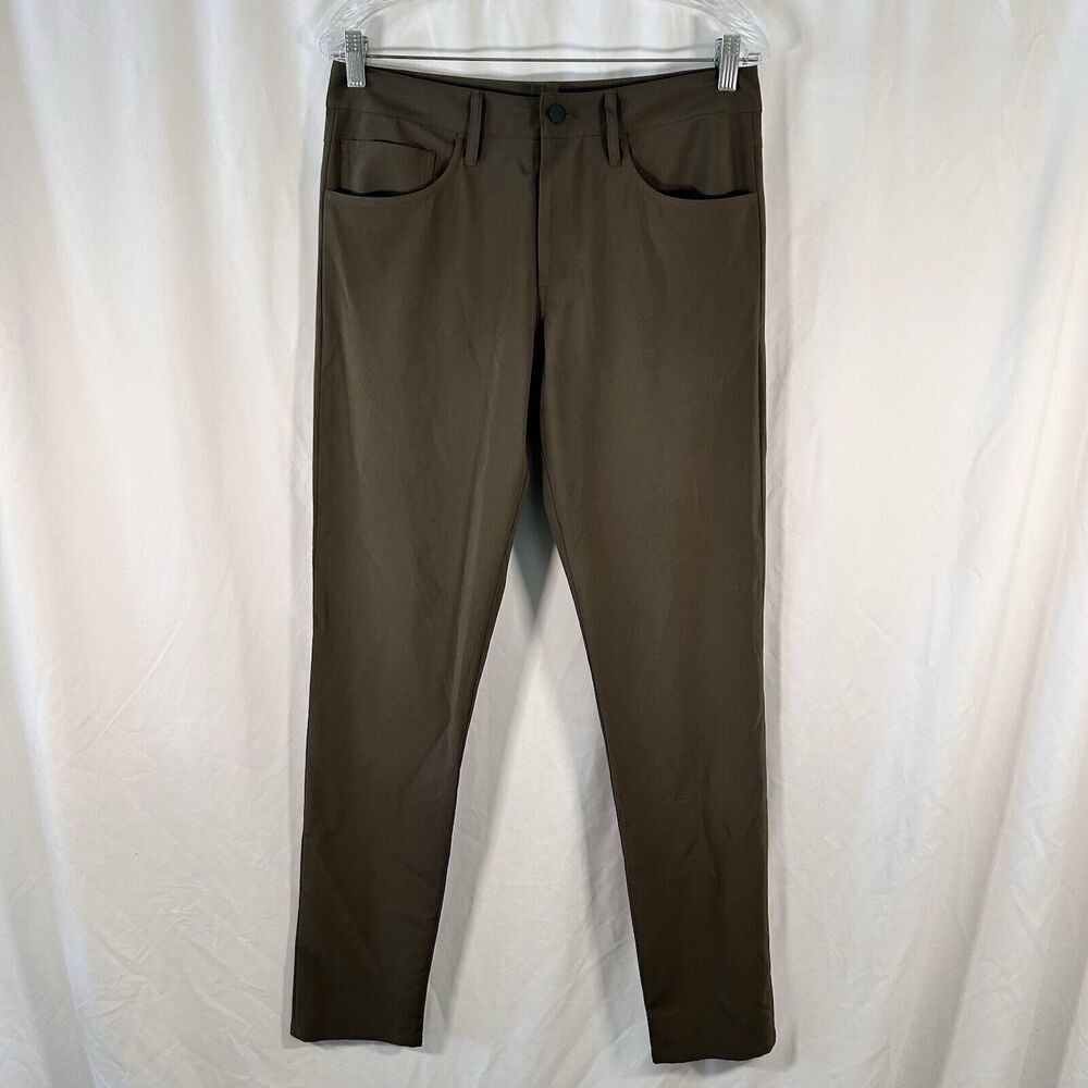Normal Brand Pants Men's 32x32 Green Button Zip Pockets Nylon No Logo